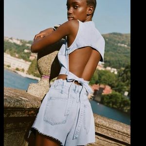 Zara denim cut out tank top